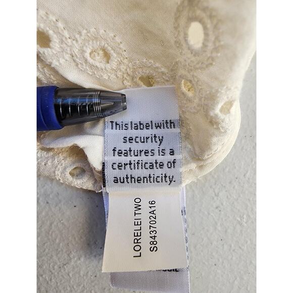 Diane Von Furstenberg Shirt Womens 8 White Lorelei Two Eyelet Cotton Top Coastal - Picture 15 of 16